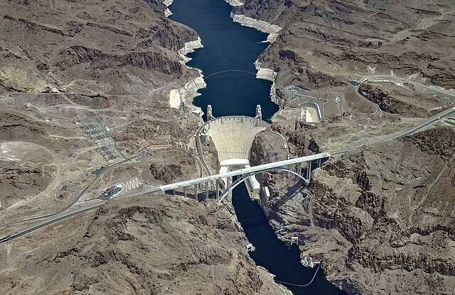 Aerial photo of the Hoover Dam