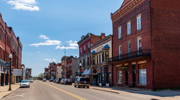 Historic Main Street with brick buildings