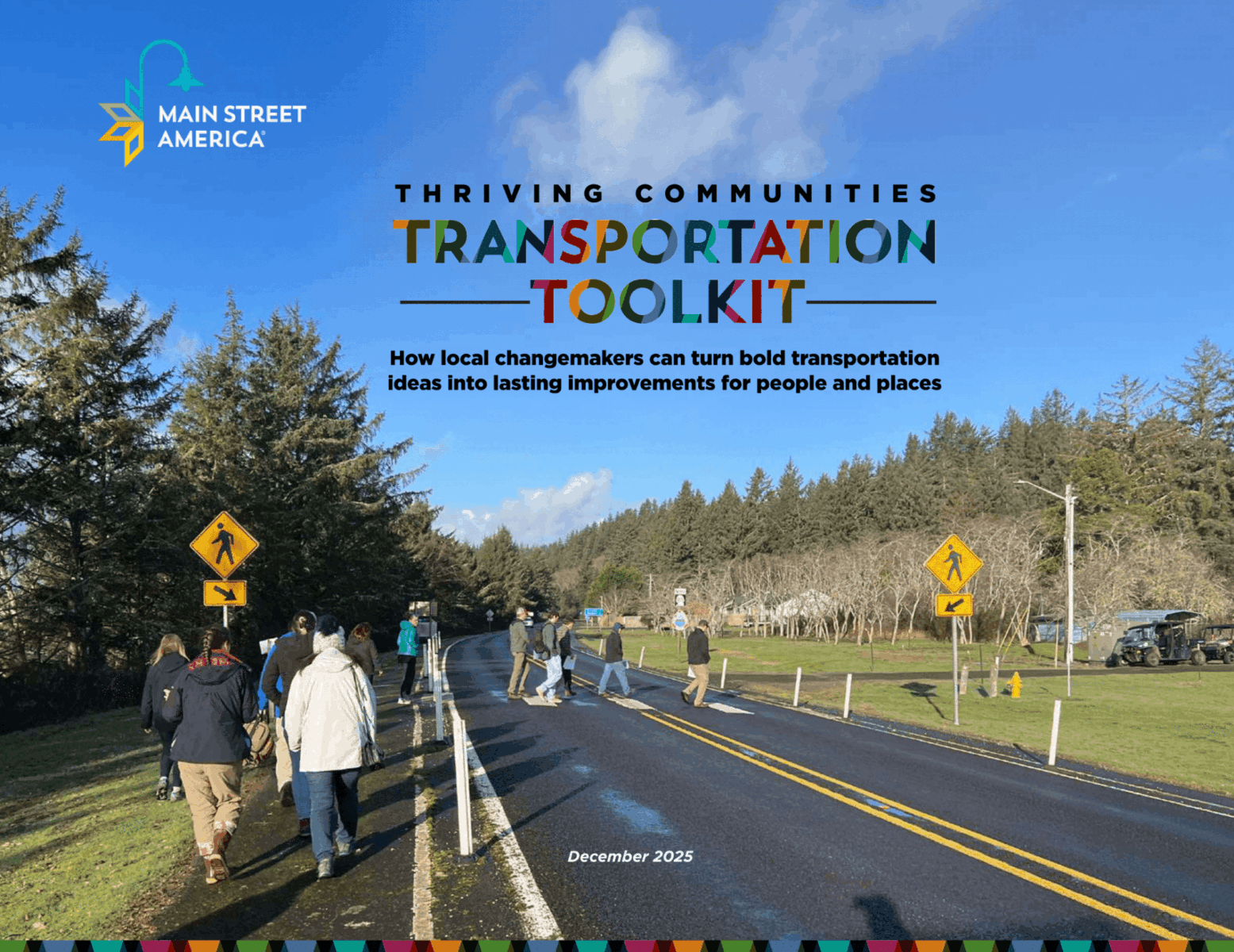 Cover of the TCP Toolkit featuring people walking alongside a road on a sunny day